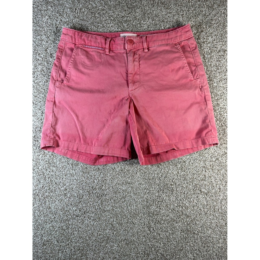 Anthropologie Chino Relaxed Shorts Pink Cotton Stretch Size 27